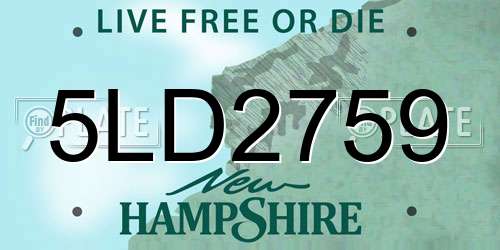 5LD2759 New Hampshire License Plate