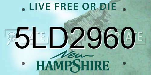 5LD2960 New Hampshire License Plate