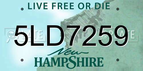 5LD7259 New Hampshire License Plate
