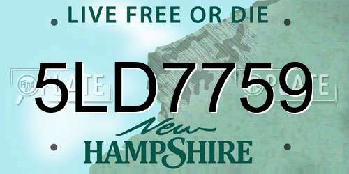 5LD7759 New Hampshire License Plate