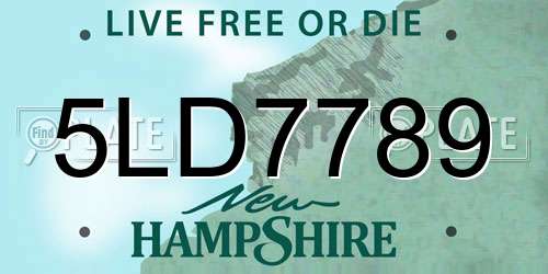 5LD7789 New Hampshire License Plate