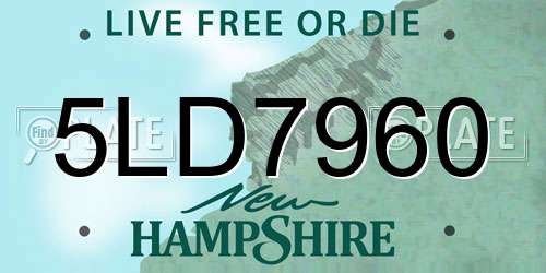 5LD7960 New Hampshire License Plate