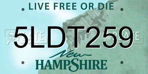 5LDT259 New Hampshire License Plate