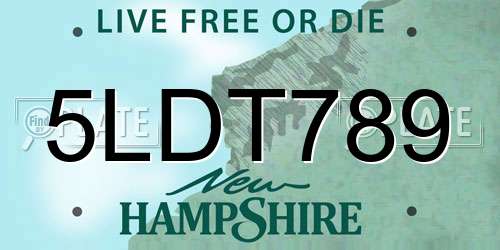 5LDT789 New Hampshire License Plate