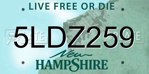 5LDZ259 New Hampshire License Plate