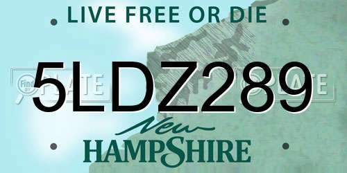 5LDZ289 New Hampshire License Plate