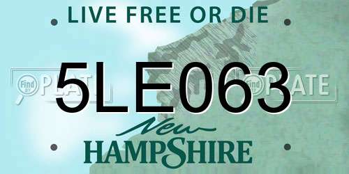 5LE063 New Hampshire License Plate