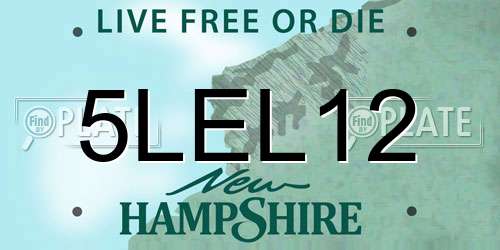 5LEL12 New Hampshire License Plate