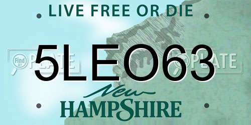 5LEO63 New Hampshire License Plate