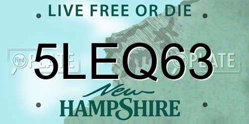 5LEQ63 New Hampshire License Plate
