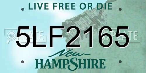 5LF2165 New Hampshire License Plate