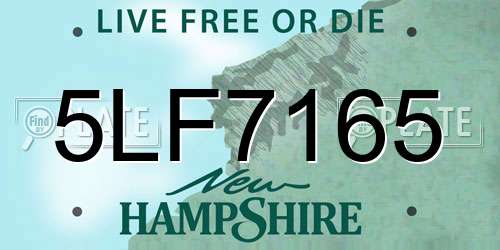 5LF7165 New Hampshire License Plate