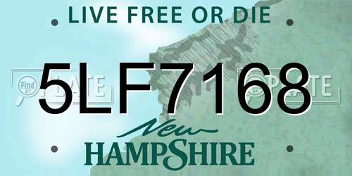 5LF7168 New Hampshire License Plate