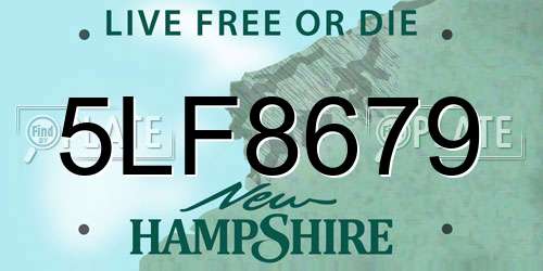 5LF8679 New Hampshire License Plate