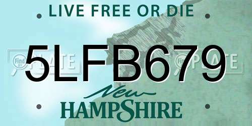 5LFB679 New Hampshire License Plate