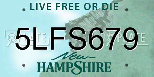 5LFS679 New Hampshire License Plate