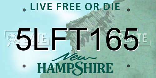 5LFT165 New Hampshire License Plate