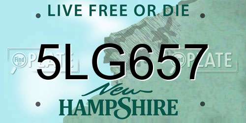 5LG657 New Hampshire License Plate