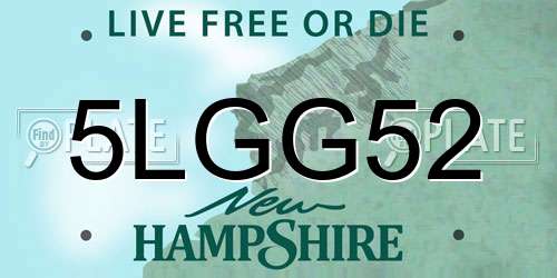 5LGG52 New Hampshire License Plate