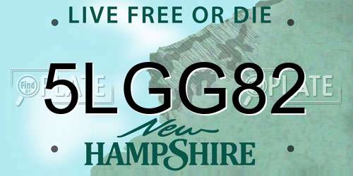 5LGG82 New Hampshire License Plate