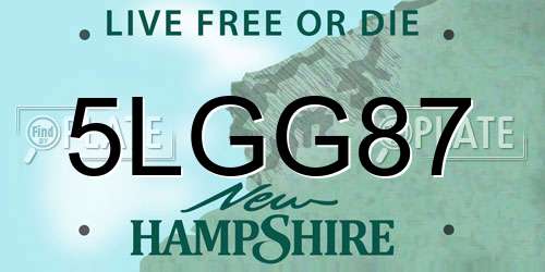 5LGG87 New Hampshire License Plate