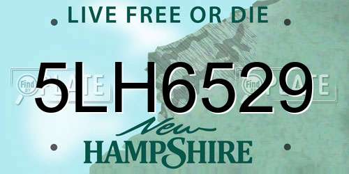 5LH6529 New Hampshire License Plate