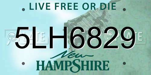 5LH6829 New Hampshire License Plate