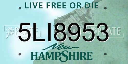 5LI8953 New Hampshire License Plate