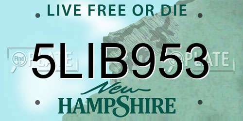 5LIB953 New Hampshire License Plate