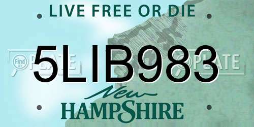 5LIB983 New Hampshire License Plate