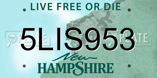 5LIS953 New Hampshire License Plate