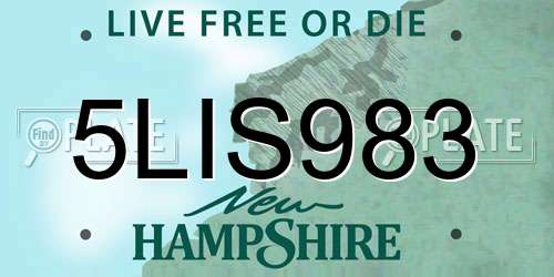 5LIS983 New Hampshire License Plate