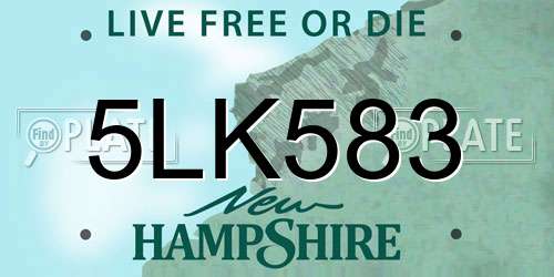 5LK583 New Hampshire License Plate
