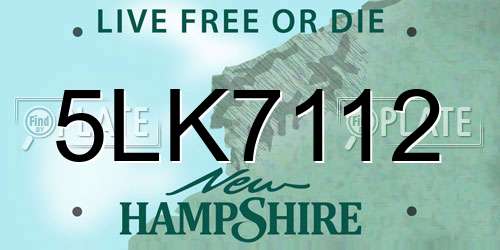 5LK7112 New Hampshire License Plate