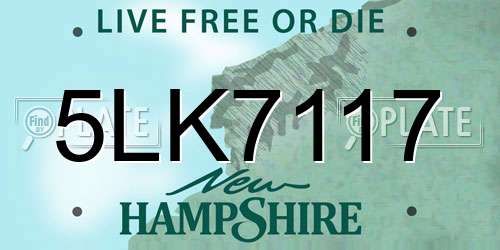 5LK7117 New Hampshire License Plate