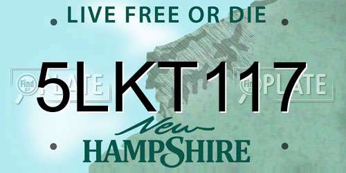 5LKT117 New Hampshire License Plate