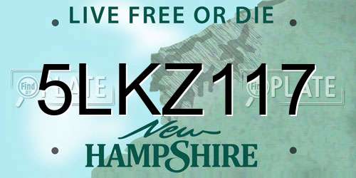 5LKZ117 New Hampshire License Plate