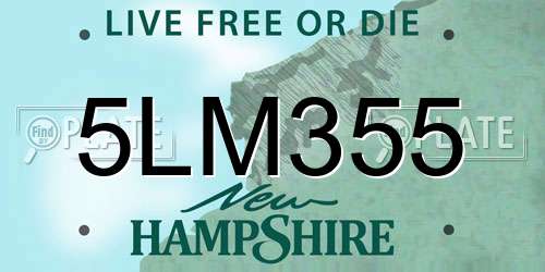 5LM355 New Hampshire License Plate