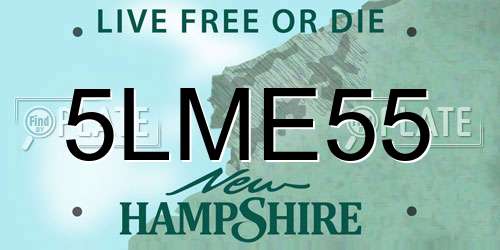 5LME55 New Hampshire License Plate