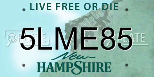 5LME85 New Hampshire License Plate