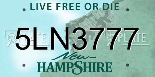 5LN3777 New Hampshire License Plate