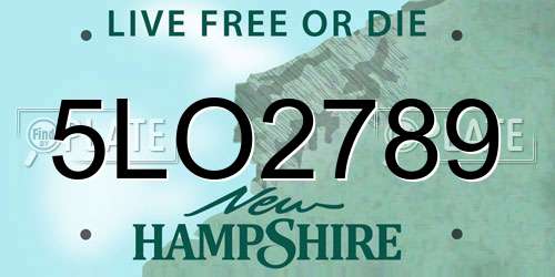 5LO2789 New Hampshire License Plate