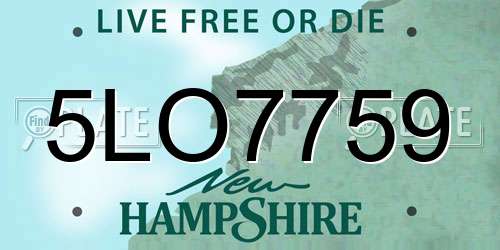 5LO7759 New Hampshire License Plate