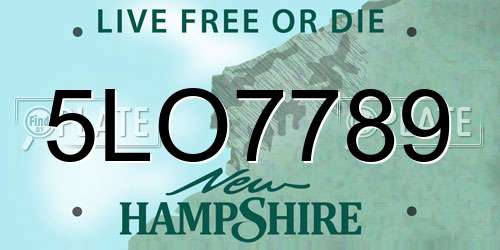 5LO7789 New Hampshire License Plate