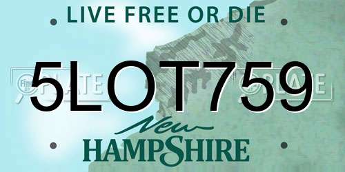 5LOT759 New Hampshire License Plate