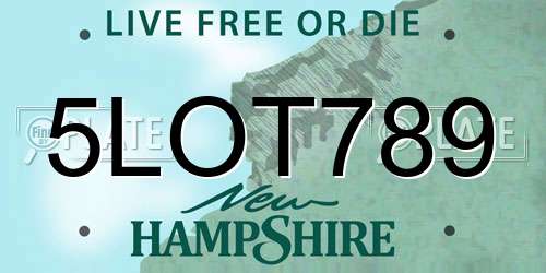 5LOT789 New Hampshire License Plate