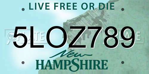 5LOZ789 New Hampshire License Plate