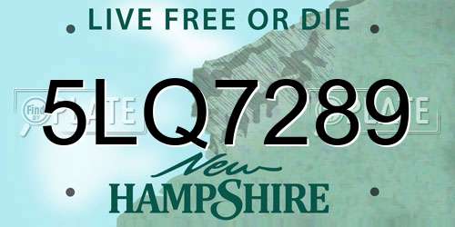 5LQ7289 New Hampshire License Plate