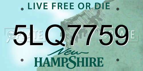 5LQ7759 New Hampshire License Plate