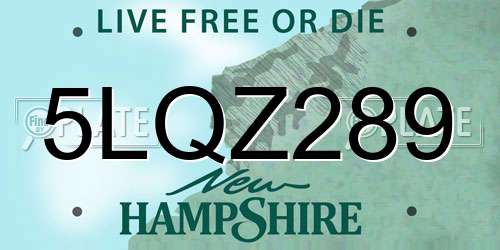 5LQZ289 New Hampshire License Plate